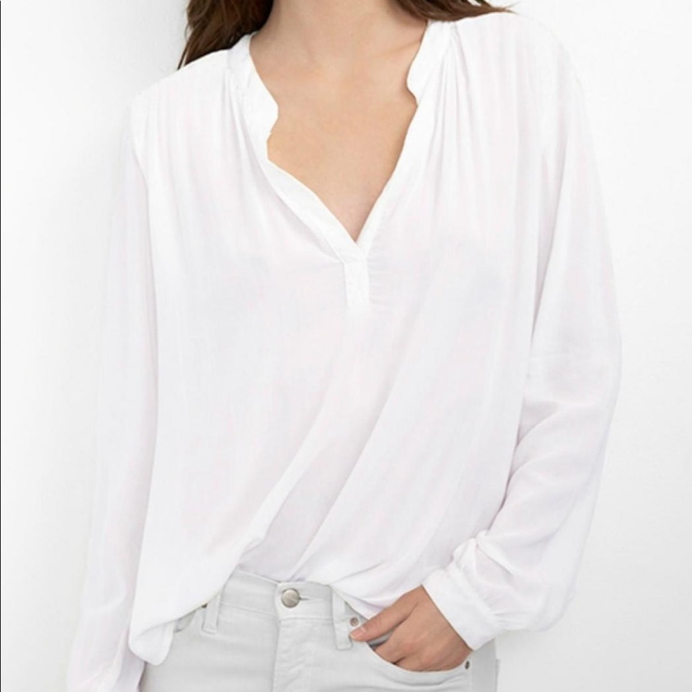 Velvet Viscose Blouse in white